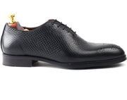 mens black whole cut crust leather formal shoes business & casual party wear Leather shoes Feetique Footwea